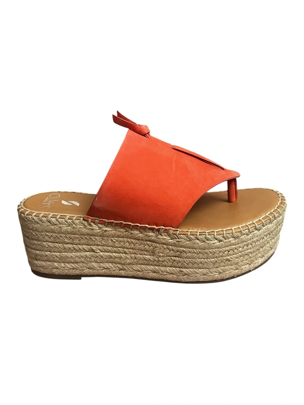 Franco Sarto Suede Espadrille Platform Chunky Sandals Women's 8.5M Coral Boho